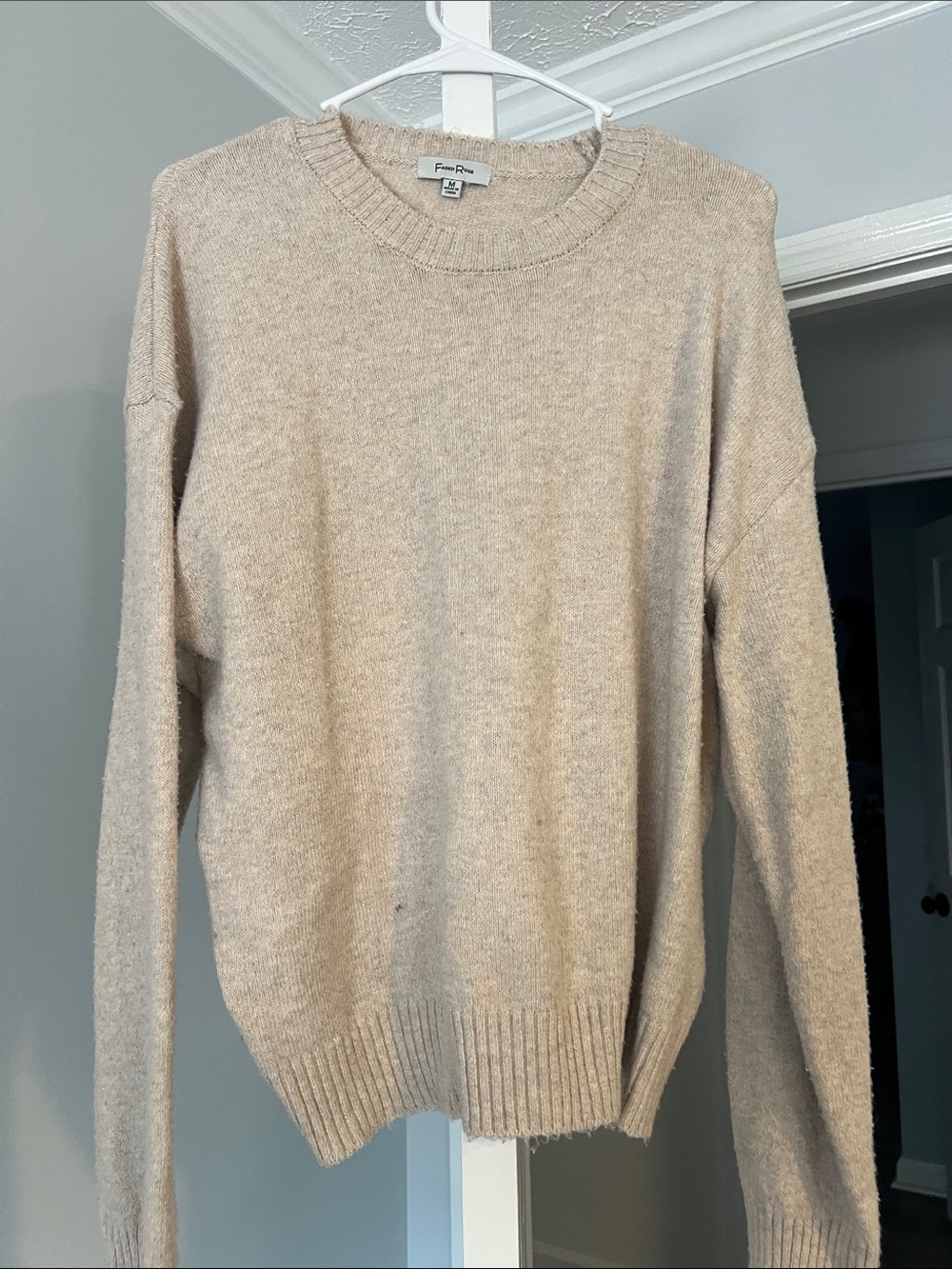 Faded Rose Women’s Crewneck Sweater - Beige